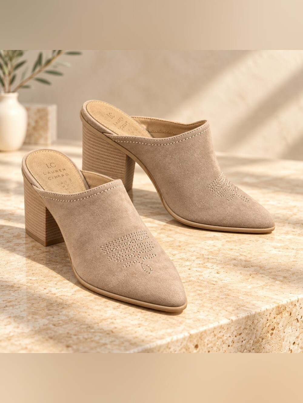 LC Lauren Conrad Safarina Western Heeled Mules Women's Size 9 1326